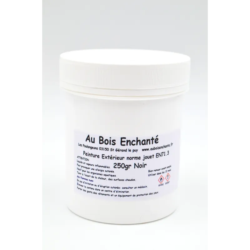 250 gr peinture extérieur norme jouet EN71.3 Noir 250 gr peinture extérieur norme jouet EN71.3 Noir