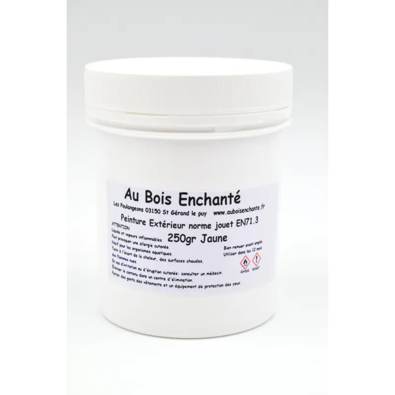 250 gr peinture extérieur norme jouet EN71.3 Jaune 250 gr peinture extérieur norme jouet EN71.3 Jaune