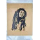 Tableau Bob Marley chantourné.