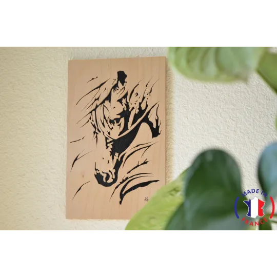 wooden painting chantournés - horse's head