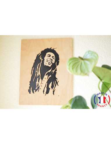 Painting Bob Marley chantourné.