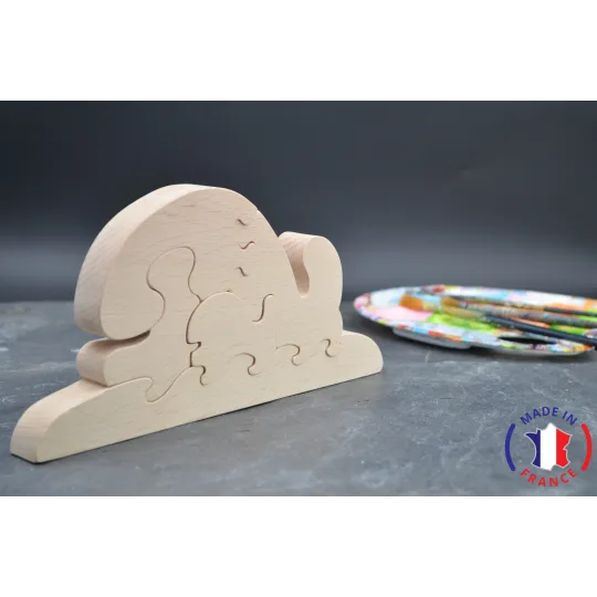 Whale puzzle to paint in wood