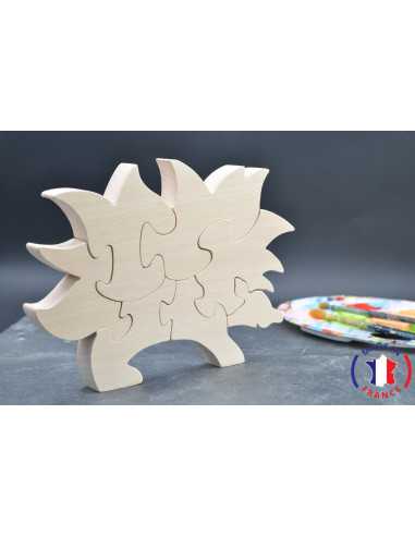 Hedgehog puzzle to paint in wood