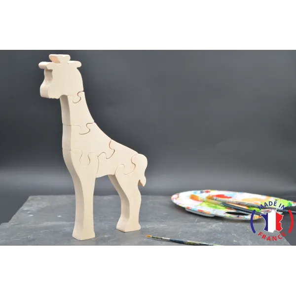 puzzle en bois - puzzle girafe