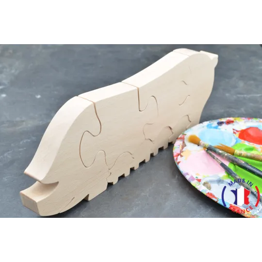 Wooden Painting Pig Puzzle Beech Wood - Au Bois Enchanté
