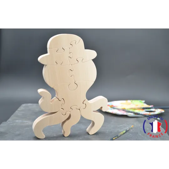 puzzle en bois - puzzle pieuvre