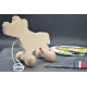 Raw wooden dog to pull.