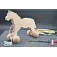 Horse in raw wood to pull.