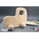 Car made of raw wood to pull