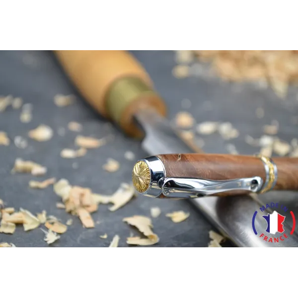 Stylo bille bois loupe d'orme
