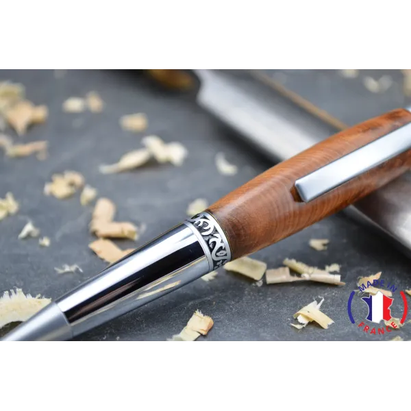 Wooden pen quarter turning olive wood.