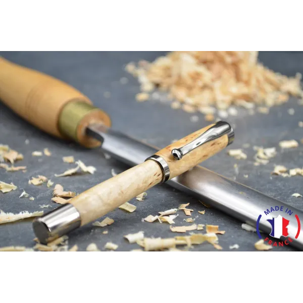 Stylo plume en bouleau madré