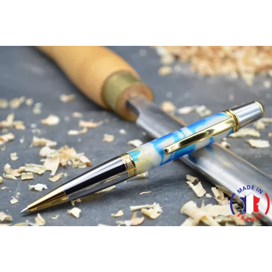 Resin ballpoint pen.