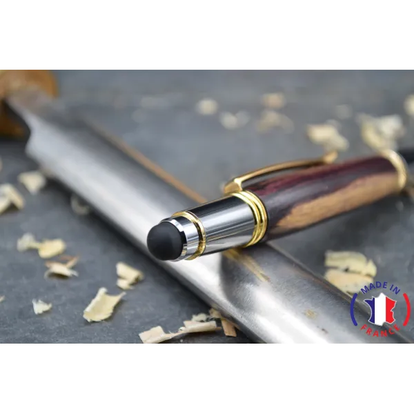 Violet wooden ballpoint pen.