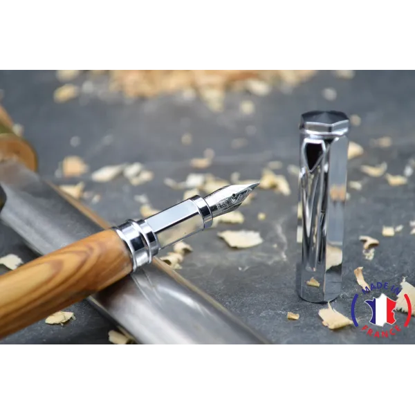 Fountain pen made of olive wood