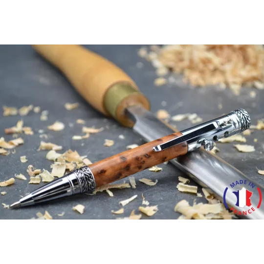 Thuya wooden ballpoint pen from Morocco.