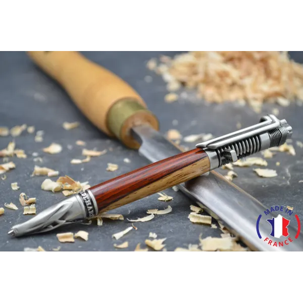 Stylo bille en bois de Cocobolo et aubier