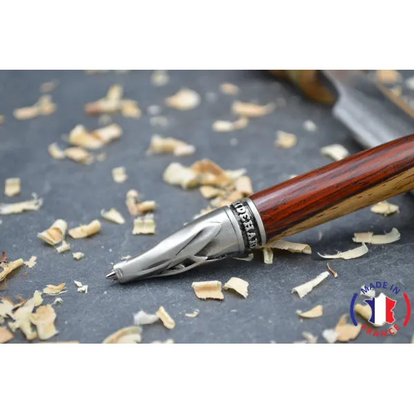 Stylo bille en bois de Cocobolo et aubier