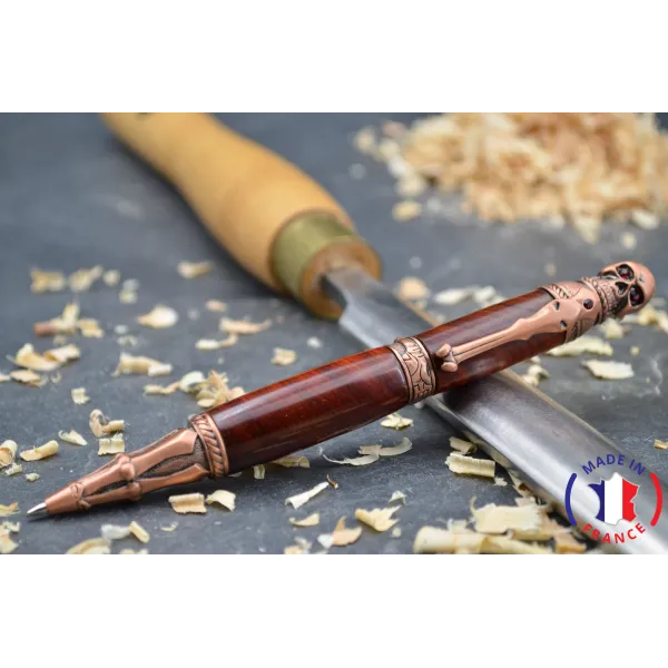 Stylo bois Skull en bois de violette.