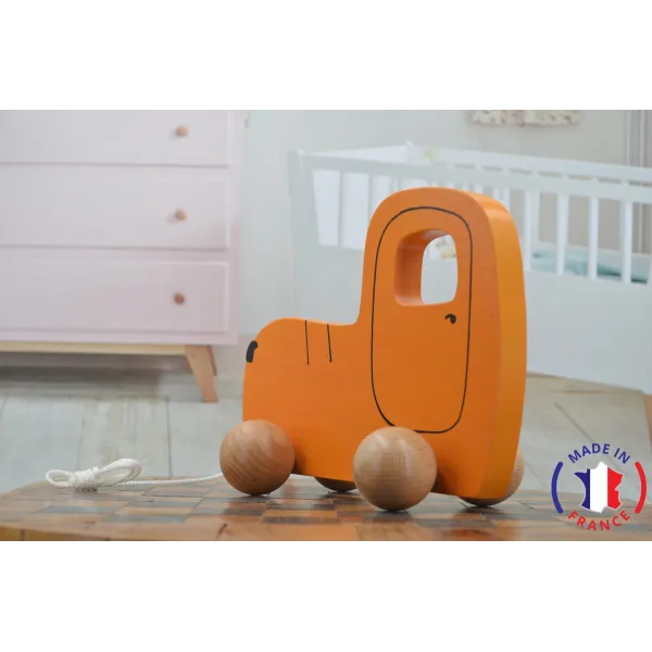 Wooden car to pull.