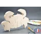 Puzzle crab in raw wood to paint