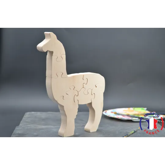 Puzzle Lama à peindre en bois