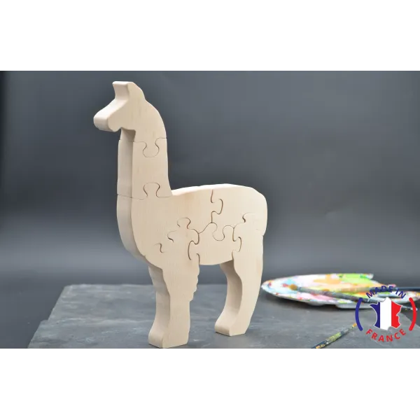 Puzzle Lama à peindre en bois