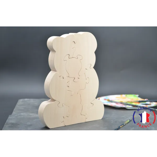 Puzzle Bear to paint in wood