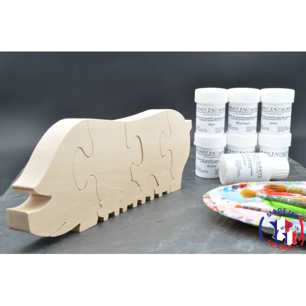 Pack Kit peintures + Puzzle cochon