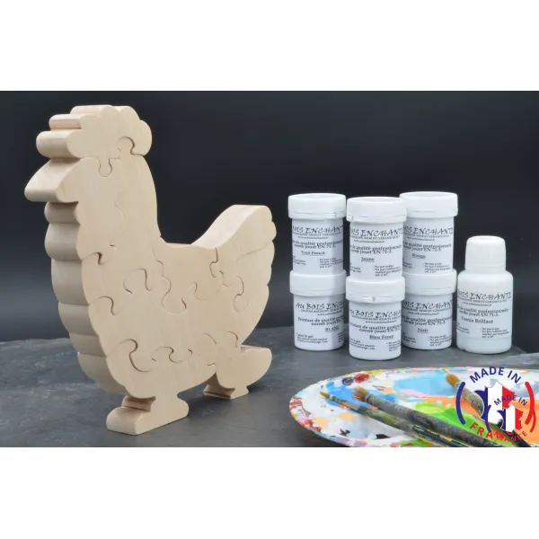 Pack Kit peintures + Puzzle poule