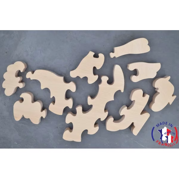 Puzzle bois poule + peintures Bois Hêtre - Au Bois Enchanté