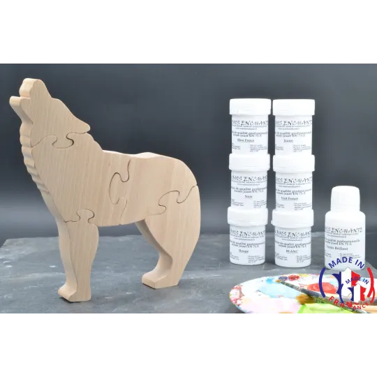 Pack Kit peintures + Puzzle loup