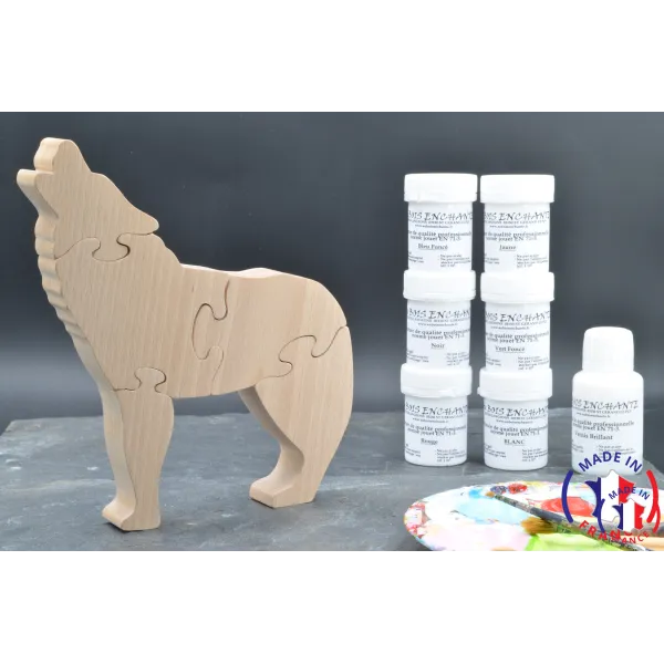 Pack Kit paintings + Puzzle wolf