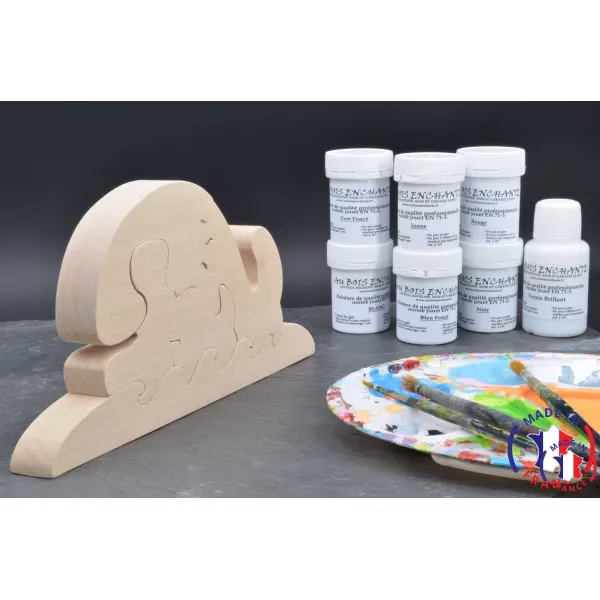 Puzzle bois baleine + peintures Bois Hêtre - Au Bois Enchanté