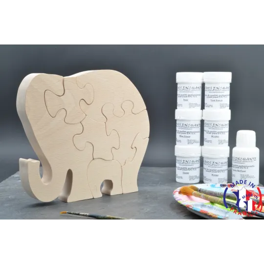 Pack Kit peintures + Puzzle éléphant