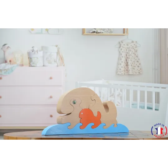 Whale wooden puzzle Beech Wood - Au Bois Enchanté