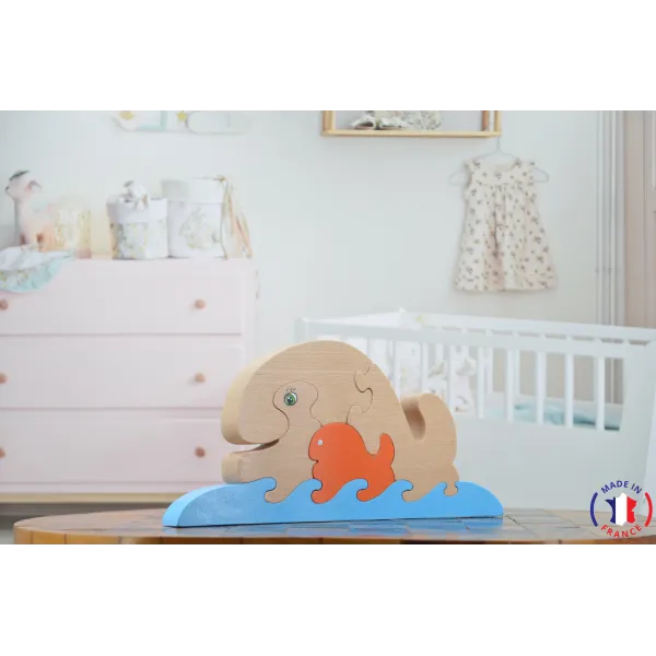 puzzle en bois - puzzle baleine
