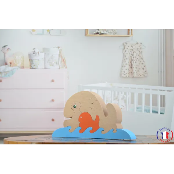 puzzle en bois - puzzle baleine