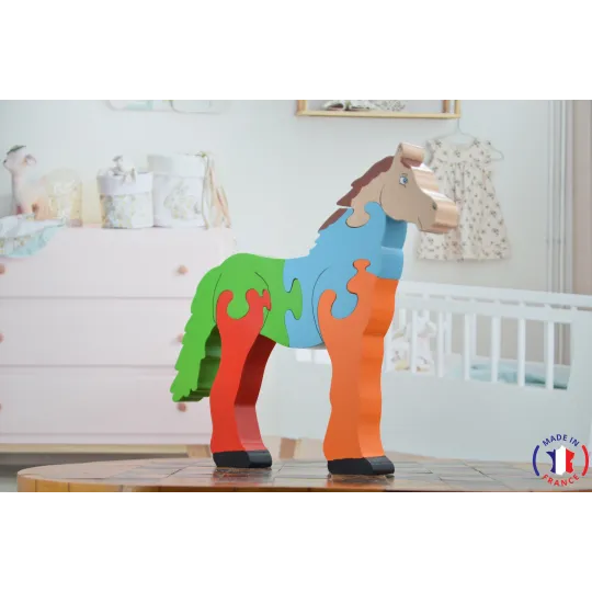 puzzle en bois - puzzle cheval