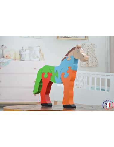 puzzle en bois - puzzle cheval