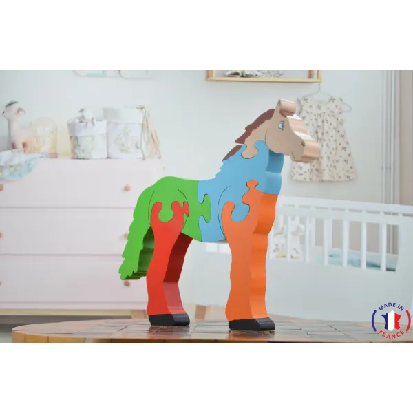 puzzle en bois - puzzle cheval