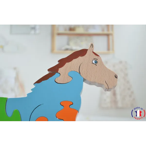puzzle en bois - puzzle cheval