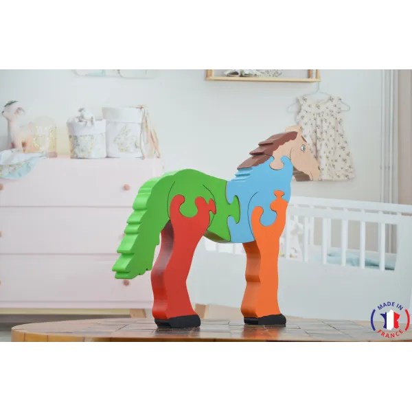 puzzle en bois - puzzle cheval