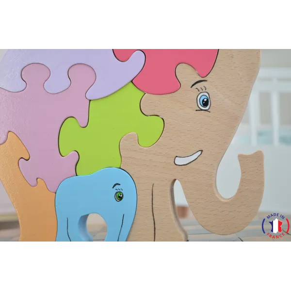 puzzle en bois - puzzle elephant
