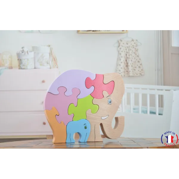 puzzle en bois - puzzle elephant