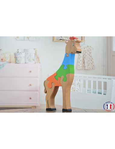 puzzle en bois - puzzle girafe