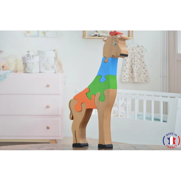 puzzle en bois - puzzle girafe