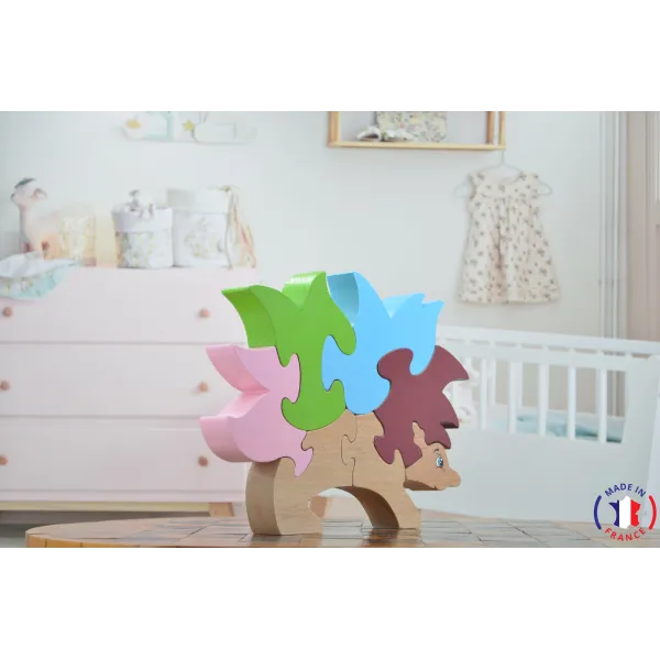puzzle en bois - puzzle hérisson