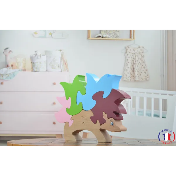 puzzle en bois - puzzle hérisson