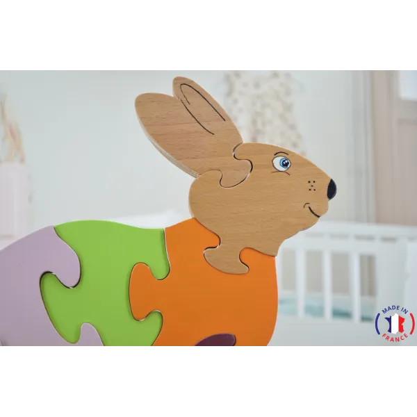 puzzle en bois - Puzzle Lapin